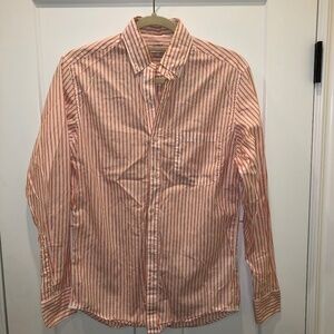 J. Crew Orange/White Stripe Button Down